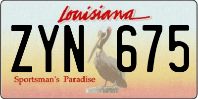 LA license plate ZYN675