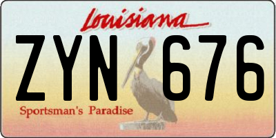 LA license plate ZYN676
