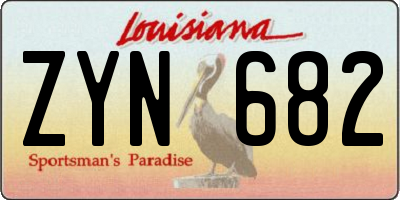 LA license plate ZYN682