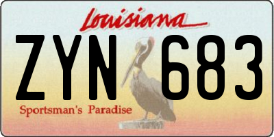 LA license plate ZYN683