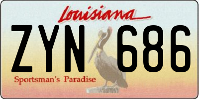 LA license plate ZYN686