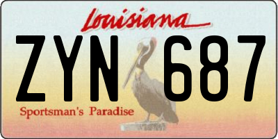 LA license plate ZYN687