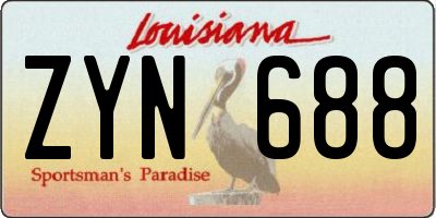 LA license plate ZYN688