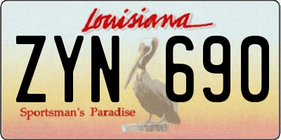 LA license plate ZYN690