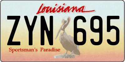 LA license plate ZYN695