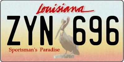 LA license plate ZYN696