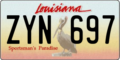 LA license plate ZYN697