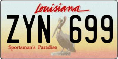 LA license plate ZYN699