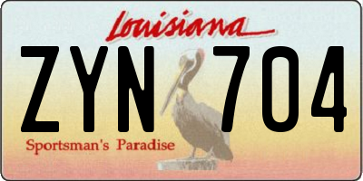 LA license plate ZYN704