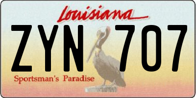 LA license plate ZYN707