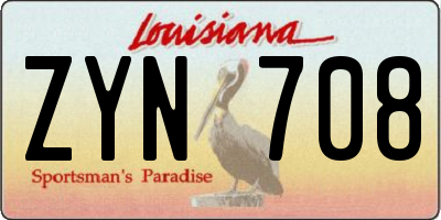 LA license plate ZYN708