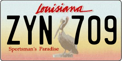 LA license plate ZYN709
