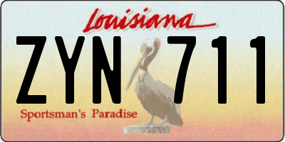 LA license plate ZYN711