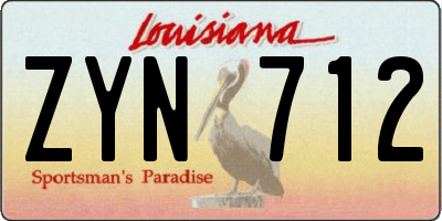LA license plate ZYN712