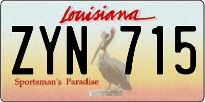 LA license plate ZYN715