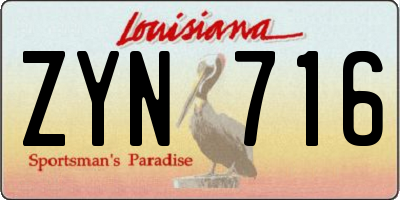 LA license plate ZYN716