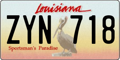 LA license plate ZYN718