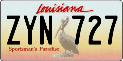 LA license plate ZYN727