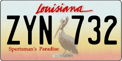 LA license plate ZYN732