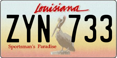 LA license plate ZYN733