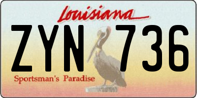 LA license plate ZYN736