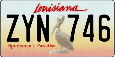 LA license plate ZYN746