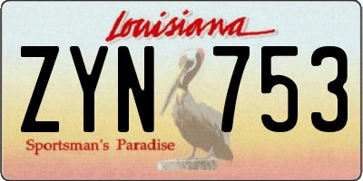 LA license plate ZYN753