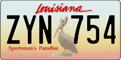 LA license plate ZYN754