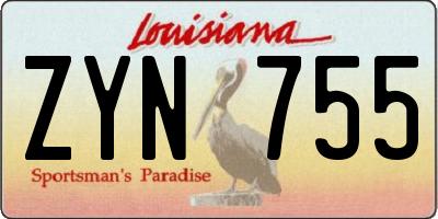 LA license plate ZYN755