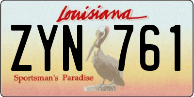LA license plate ZYN761
