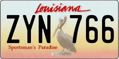 LA license plate ZYN766
