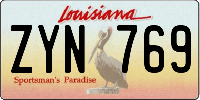 LA license plate ZYN769