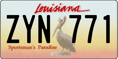 LA license plate ZYN771