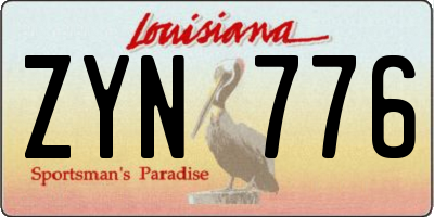 LA license plate ZYN776