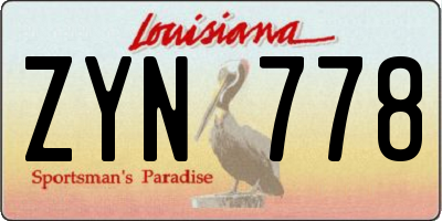 LA license plate ZYN778