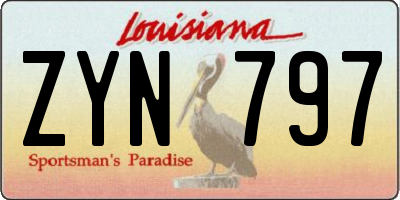 LA license plate ZYN797