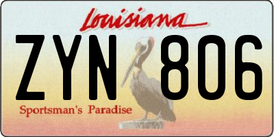 LA license plate ZYN806