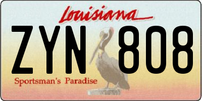LA license plate ZYN808