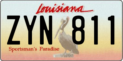 LA license plate ZYN811