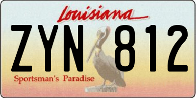 LA license plate ZYN812