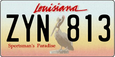 LA license plate ZYN813