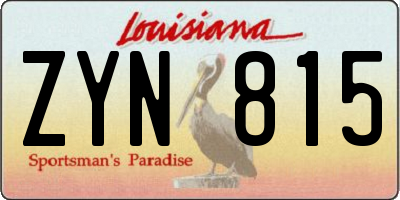 LA license plate ZYN815