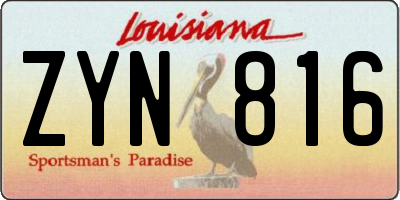 LA license plate ZYN816