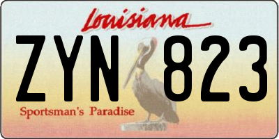 LA license plate ZYN823
