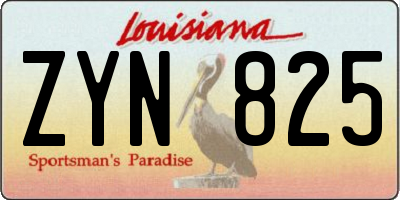 LA license plate ZYN825