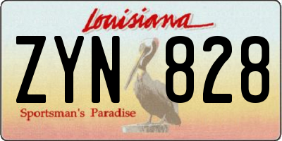 LA license plate ZYN828