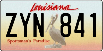 LA license plate ZYN841