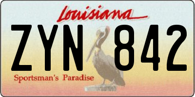 LA license plate ZYN842
