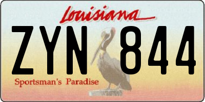LA license plate ZYN844
