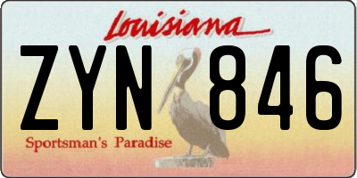 LA license plate ZYN846